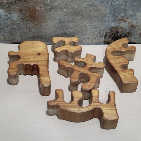 Vintage Standing Handmade Wooden Elephant Jigsaw Puzzle - Picture 10 of 11